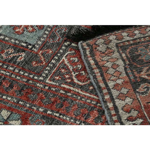 Textile Rug & Kilim’s Tribal Style Rug in Red, Blue & Black Geometric Patterns For Sale - Image 7 of 7