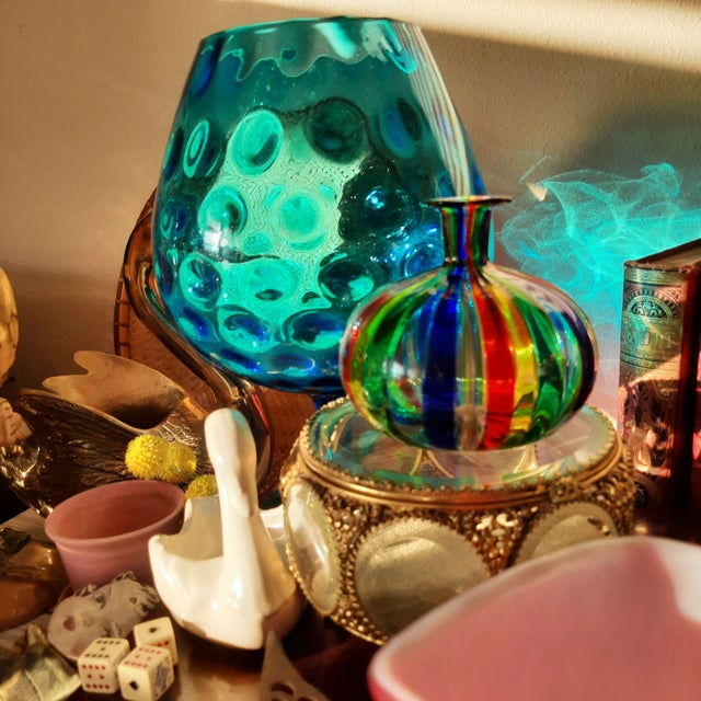 Mid Century Oggetti Italian Art Glass Venini Murano Rainbow Adventurene For Sale - Image 10 of 10