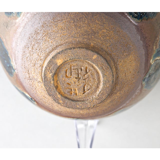 Chinese Chinese Temmoku Variant Glaze Tortoiseshell Tea Bowl, Stamped Mark For Sale - Image 3 of 9