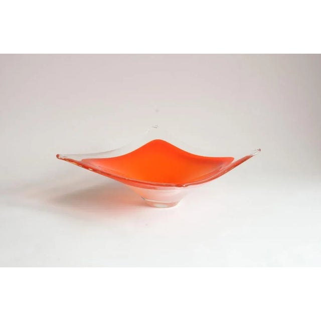 Glass Orange Murano Glass Centrepiece Bowl, Italy, 1970s For Sale - Image 7 of 10