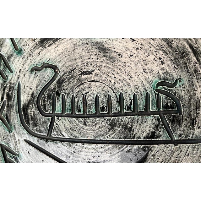 Mid-Century Handmade Ceramic Wall Plate with Viking Designs from Arol, Norway, 1960s For Sale - Image 4 of 15