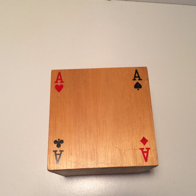 Vintage Wood & Cork Playing Card Coasters Set of 8 Chairish