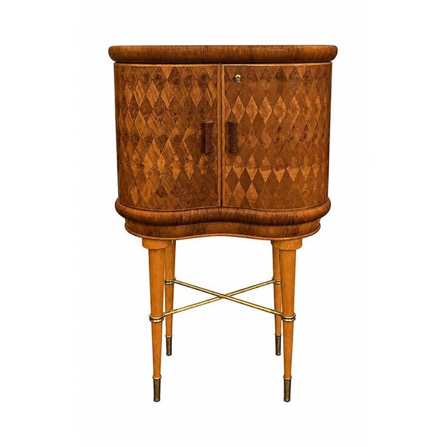 Art Deco Illuminated Bar Cabinet in Briar Root and Mirrors, 1930s For Sale - Image 3 of 7