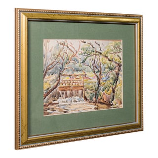 Vintage Watercolour Painting, Isle of Wight, English School, Framed Art, Dolding For Sale