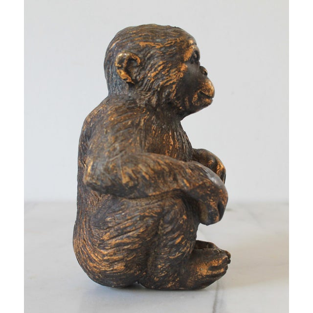 Mid-Century Modern Vintage Seated Monkey Figurine For Sale - Image 3 of 7