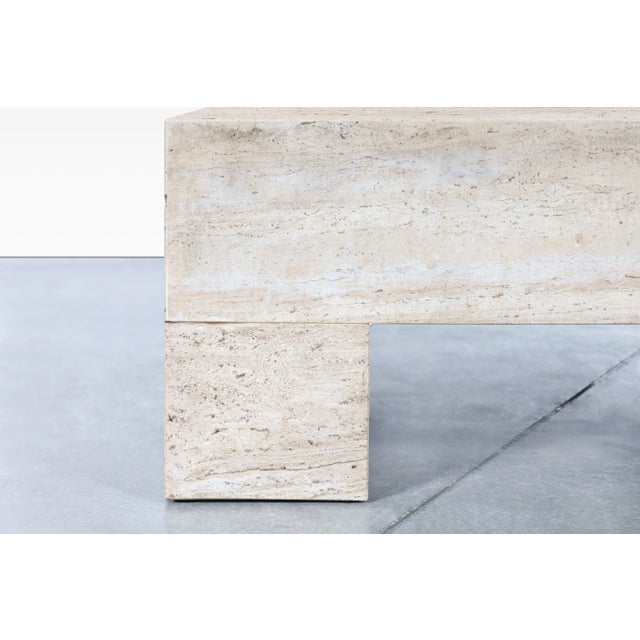 Mid-Century Modern 1970s Monumental Italian Travertine Coffee Table For Sale - Image 3 of 11