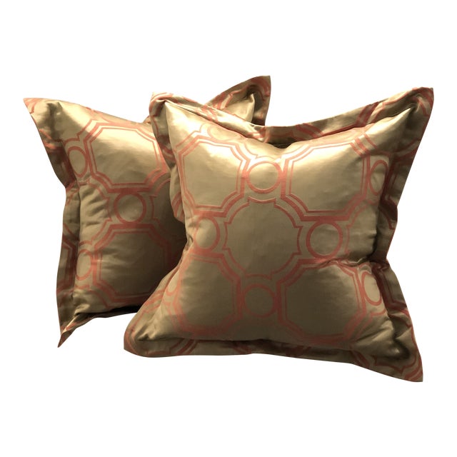 Pair Of Jim Thompson Flange Edge Pillows Chairish
