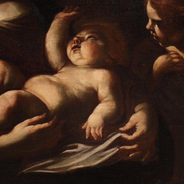Italian Artist, Holy Family, 1660, Oil on Canvas For Sale - Image 12 of 16