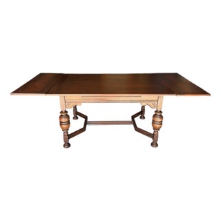 1930s Draw Leaf Table, Solid Wood, Beautiful Mahogany For Sale