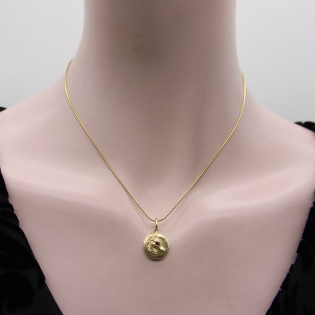 Modern Vintage 14k Gold 16.25” Snake Chain For Sale - Image 3 of 6