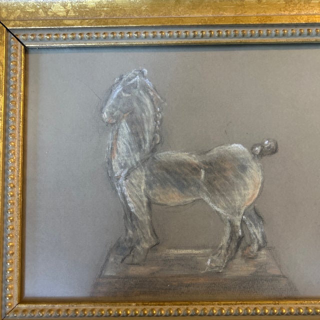 1970’s original horse statue still life pastel drawing. Measures 10x8 or approximately 14.5x12.5 framed. Check out my shop...