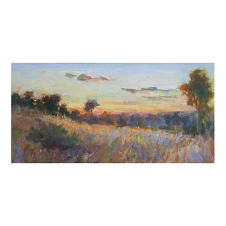 Late 20th Century Plein Air Impressionist Sunset Landscape Painting For Sale
