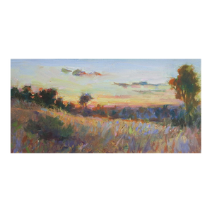 Late 20th Century Plein Air Impressionist Sunset Landscape Painting