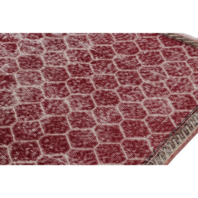 Traditional Vintage Zeki Müren Rug in Burgundy With Geometric Patterns, From Rug & Kilim For Sale - Image 3 of 7