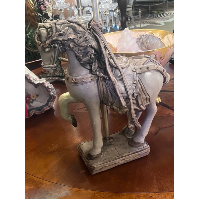 Vintage Leather Carousel Horse Signed by Teresa Corning For Sale - Image 12 of 12