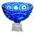 Large Bohemian Style Blue Crystal Centrepiece Pedestal Bowl on Ball Stem and Square Base, 1960s For Sale