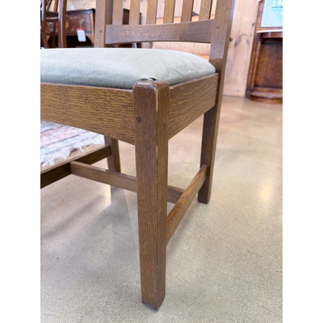 Stickley Cottage Oak Slat Back Side Chairs Set of Four For Sale - Image 9 of 12