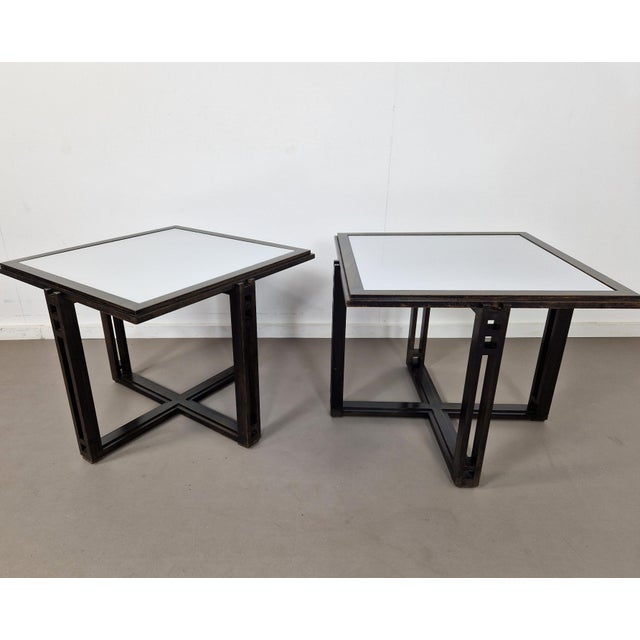 Vintage Galaxy Side Tables by Umberto Asnago for Giorgetti, 1980s, Set of 2 For Sale - Image 12 of 12