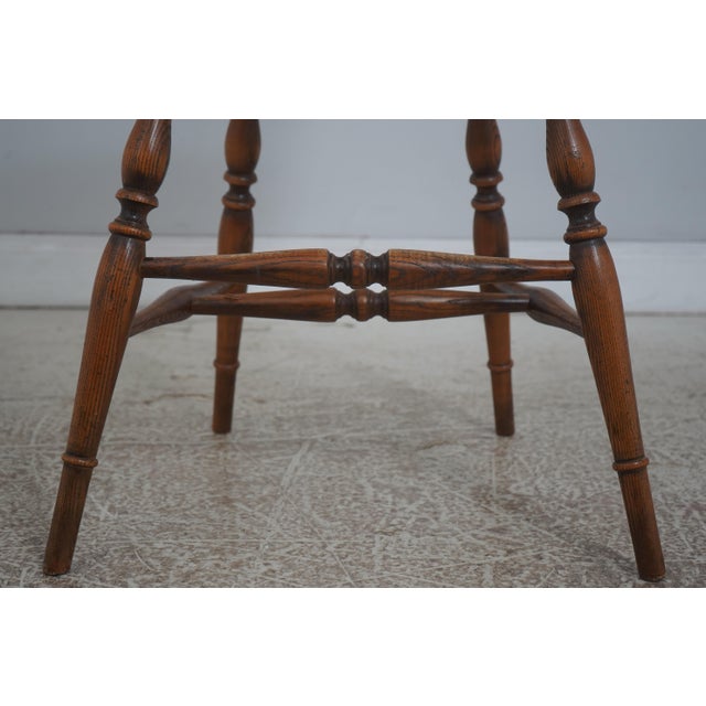 Set of 4 English Windsor Style Swivel Bar Stools For Sale - Image 15 of 18