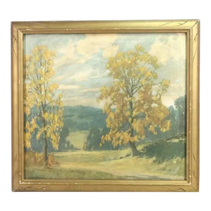 1910s Rolling Hills American Landscape Oil Painting, James Topping