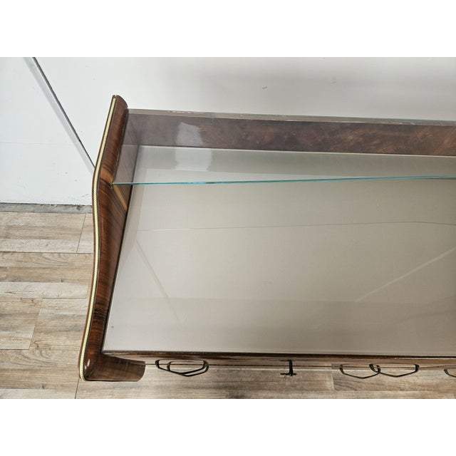 Walnut Burl Chest of Drawers with Double Glass Top, 1950 For Sale - Image 6 of 18