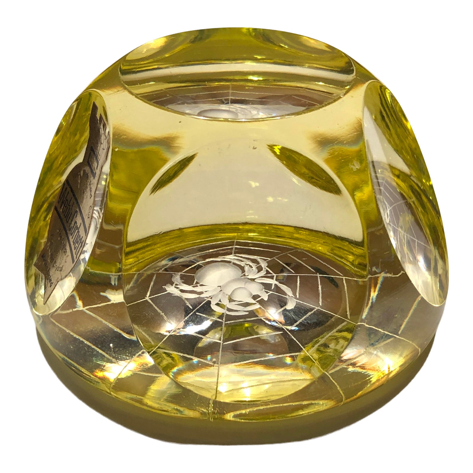 1960s MidCentury Modern b Corbett Mod Uranium Glass Spider Paper