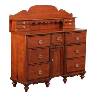 Antique English Pine Sideboard Server For Sale