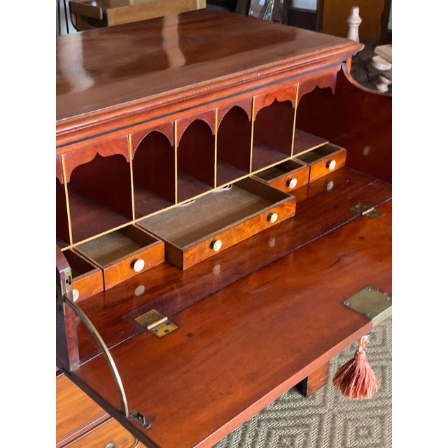 Brown Antique English Georgian Secretary Chest Mahogany Circa 1800 For Sale - Image 8 of 13