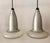 1960s Space Age Brushed Aluminum & Frosted Glass Pendant Lights a Pair For Sale - Image 10 of 10
