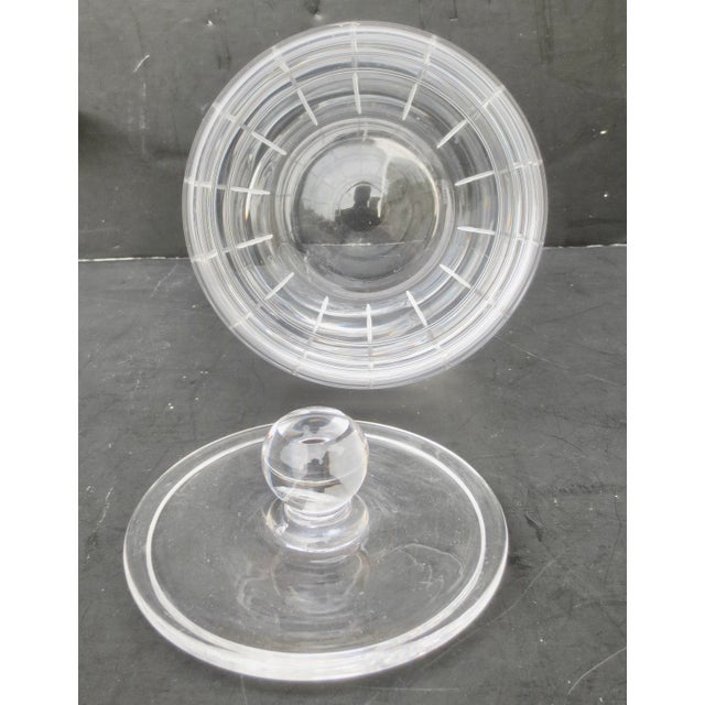 Transparent Mid 20th Century Crystal Cookie Jar by Stuart England For Sale - Image 8 of 8
