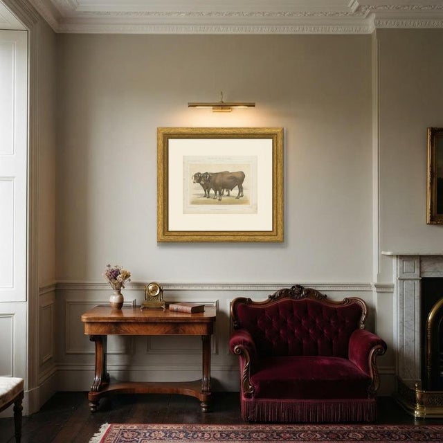 Brown Borie, Garonnais Oxen, French Cattle Breed, 1863, Chromolithograph For Sale - Image 8 of 9