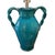 Contemporary Coastal Tuscan Style Glazed Handled Pottery Urn Lamp Bring a vibrant pop of Mediterranean blue color into...