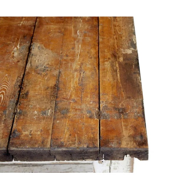 Large 19th century solid pine work table circa 1890. Impressive and large table which offers many possibilities for use....