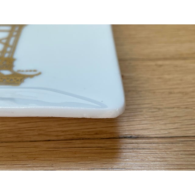 1950s Signed Lee Hager Chinoiserie Milk Glass Dish For Sale - Image 9 of 11