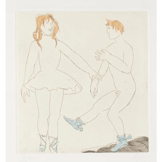 Step of Dance is an original etching realized by Giacomo Manzù. Numbered on the lower right. Edition 65/158. Hand-signed...