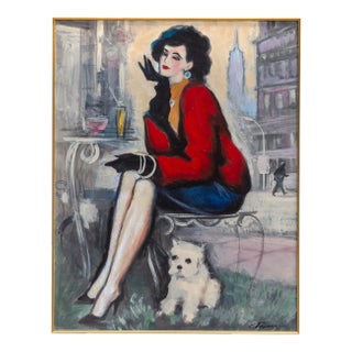 Erik Freyman, "Afternoon at the Cafe", New York City Cityscape For Sale