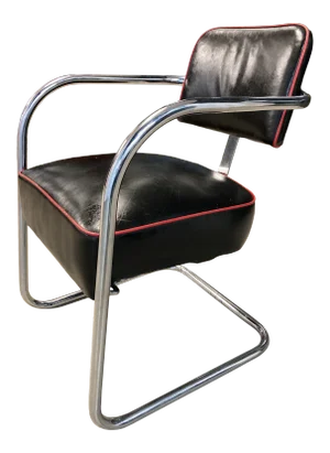 American Art Deco Chrome Cantilever Chair From Royal Metal Circa 1930s