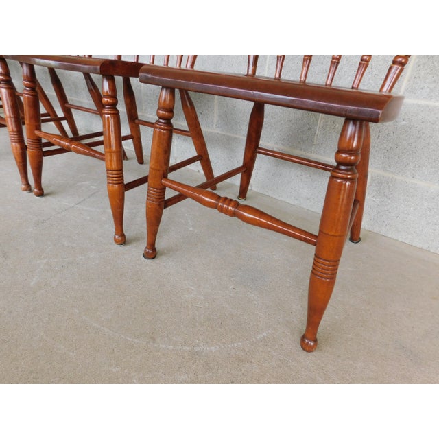 Late 20th Century Nichols & Stone Thumb Back Windsor Style Chairs - Set of 6 For Sale - Image 5 of 9