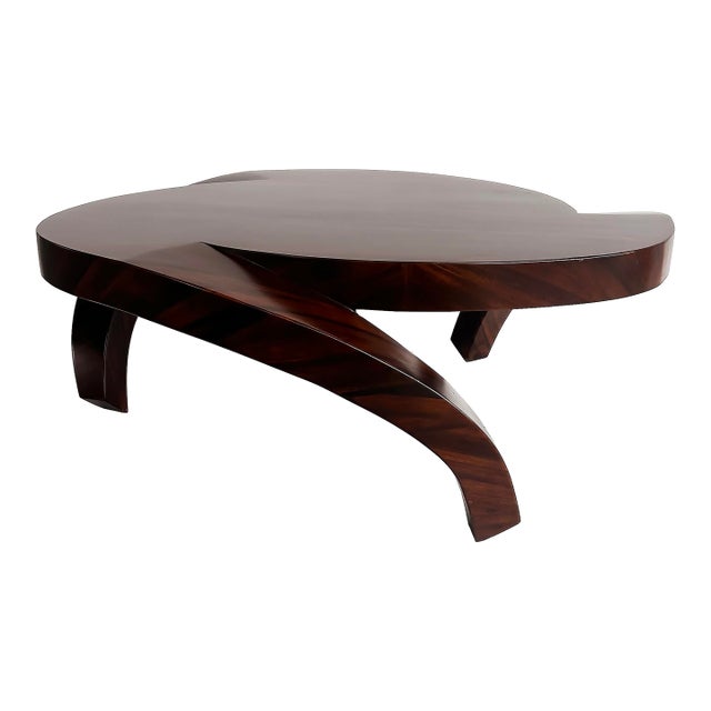 Art Deco Style Rosewood Coffee Table With an Unusual Sculptural Form, 20th C For Sale