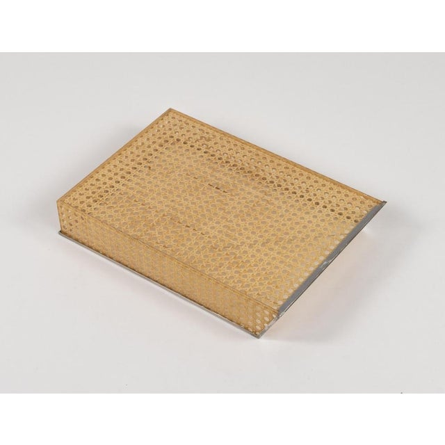 Desk Document Holder in Acrylic Glass, Rattan & Steel in the style of Christian Dior, Italy, 1970s For Sale - Image 18 of 18