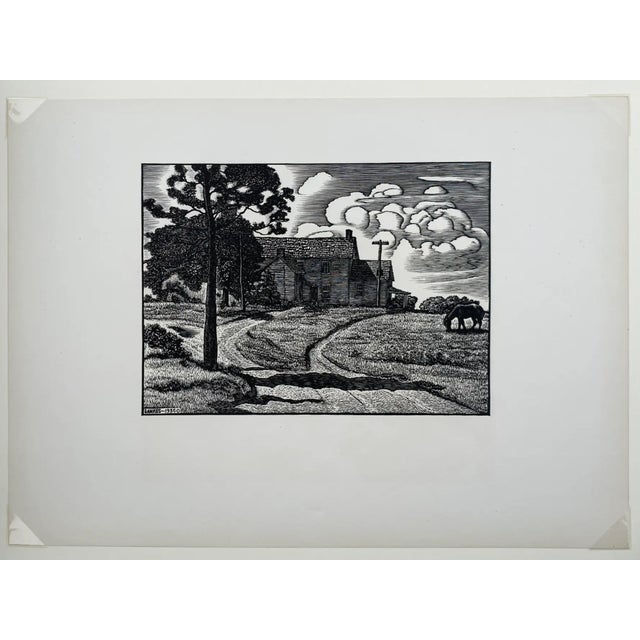 Julius John Lankes (1884-1960) "Sunday Afternoon," wood engraving with horse. Signed in plate. Image: 7.5 x 10.25 inches...
