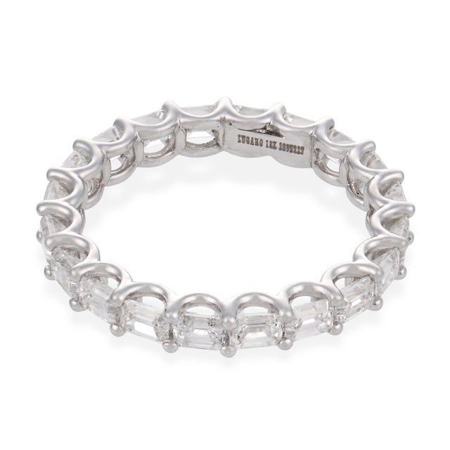 Modern Lugano 1.90 Carat Diamond 18k White Gold Eternity Band, Size 6 For Sale - Image 3 of 6