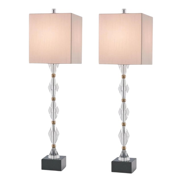 Quaintrelle Crystal Table Lamps by Currey & Company, Set of 2 For Sale