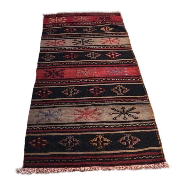 Embroidered Turkish Kilim 2'5" x 6'2" Chairish