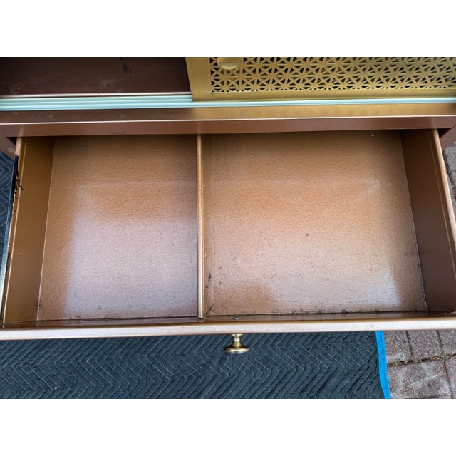 Copper 1950s Mid Century Atomic Starburst Liquor Cabinet With Extending Top For Sale - Image 8 of 11