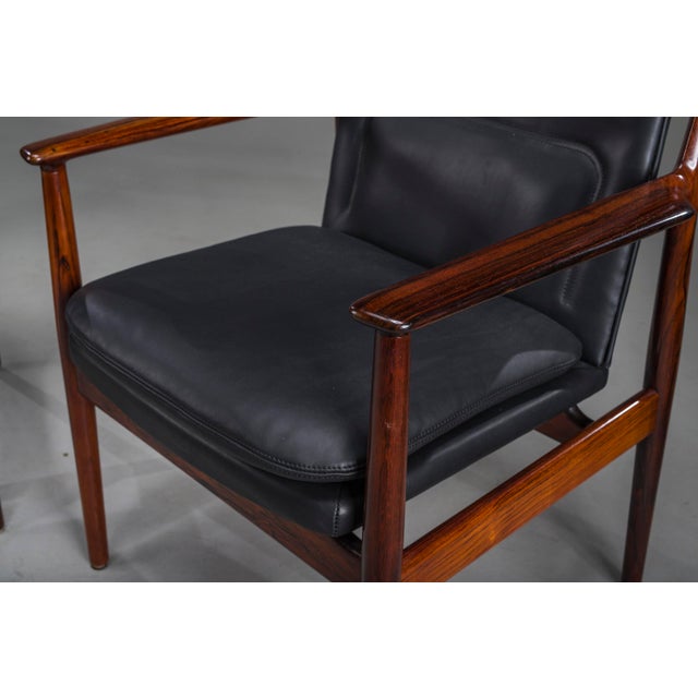 Wood Danish Model 431 Armchairs in Leather by Arne Vodder for Sibast Møbler, 1960s, Set of 4 For Sale - Image 7 of 18