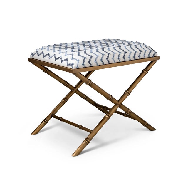 2020s Lauderdale Brass Bamboo Leg Bench, Mozzi For Sale - Image 5 of 5