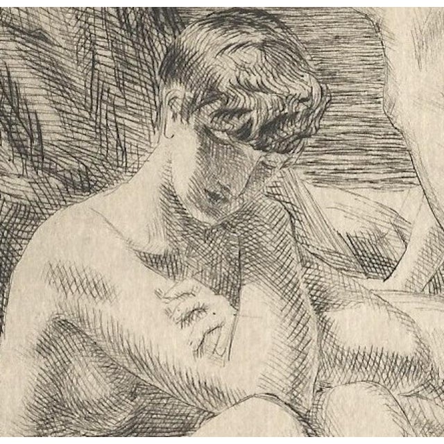1920s Raphaël Drouart, Before the Sea, Nude, 1920s, Etching For Sale - Image 5 of 12