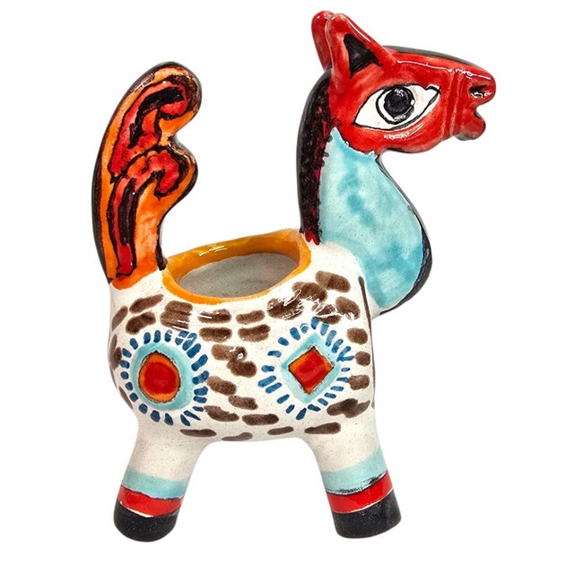 Mid 20th Century Vintage De Simone Italian Ceramic Horse Figurine Planter - Mid Century Pottery For Sale - Image 5 of 12