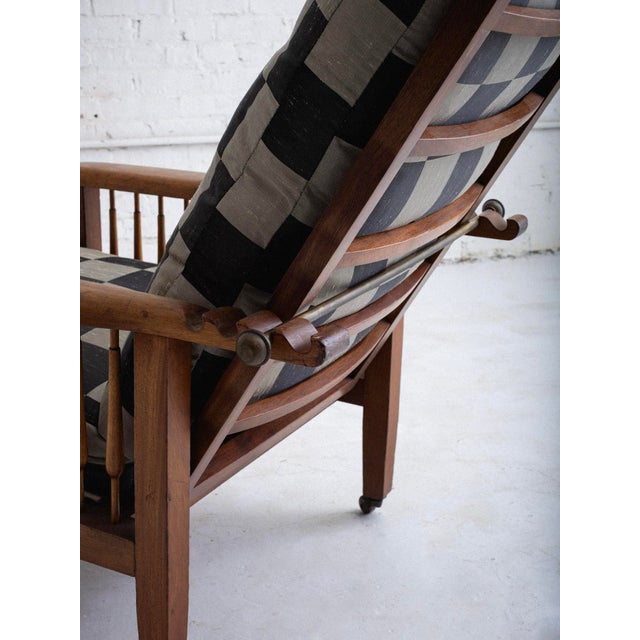 Victorian Antique Paw Foot Morris Chair in Oak For Sale - Image 11 of 15